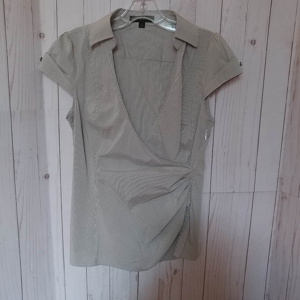 Express striped top-gray, black, white-S